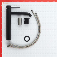 Смеситель для раковины высокий Corsa Deco NS однорычажный черный (FBNSLB) - фото 11