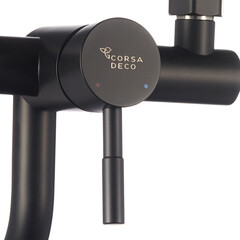 Смеситель для ванны Сorsa Deco NS черный однорычажный с коротким изливом с лейкой (FBTNS1B) - фото 14