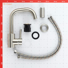 Смеситель для кухни и раковины Corsa Deco TS однорычажный с поворотным изливом нержавеющая сталь (FKTS) - фото 3