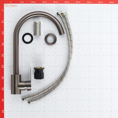 Смеситель для кухни Corsa Deco Creek графит с высоким изливом однорычажный (FKCSMG) - фото 3