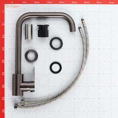 Смеситель для кухни Corsa Deco Everest графит с высоким изливом однорычажный (FKESMG) - фото 2