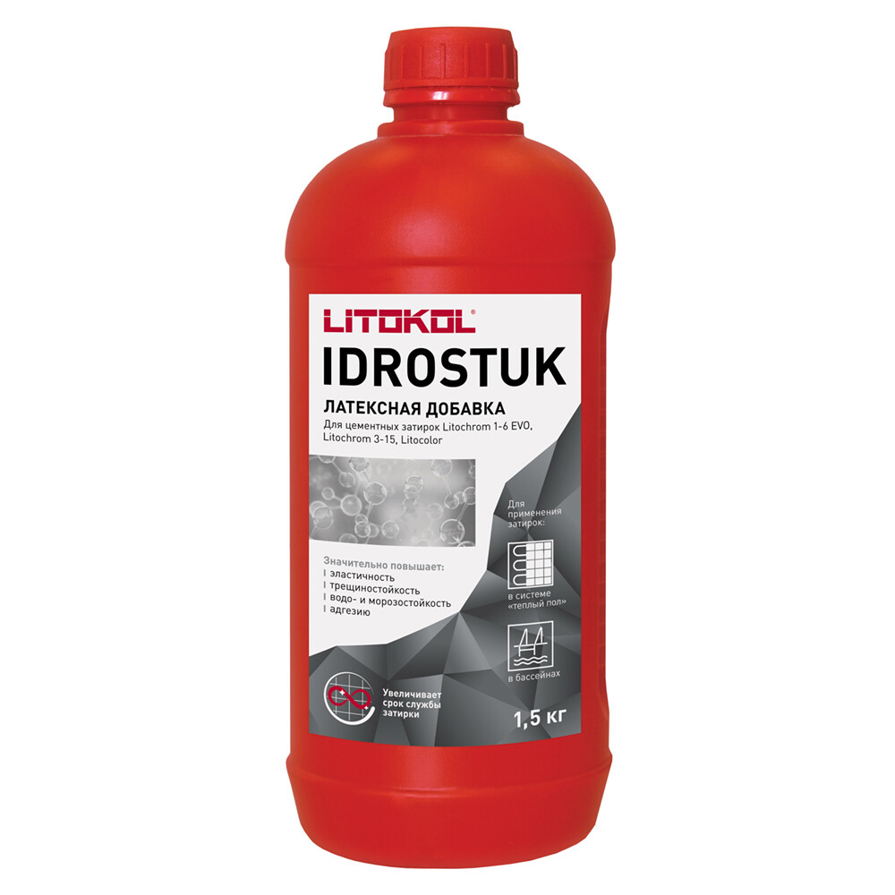 

Добавка латексная для затирок Litokol Idrostuk 1,5 кг, Белый