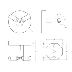 Крючок для ванной Cezares двойной на шуруп нержавеющая сталь хром (RELAX-HKD-01) - фото 3