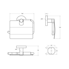 Держатель для туалетной бумаги Cezares с крышкой нержавеющая сталь хром (RELAX-PH-01) - фото 3