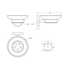 Мыльница для ванной Cezares с держателем стекло/металл хром (RELAX-SODS-01) - фото 3