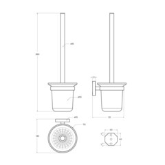 Ершик для унитаза Cezares подвесной нержавеющая сталь хром (RELAX-TBS-V-01) - фото 3