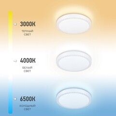 Светильник светодиодный накладной IN HOME Comfort Saphir 3000-6500К 75 Вт IP40 белый с пультом - фото 6