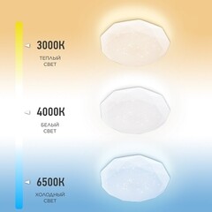 Светильник светодиодный накладной IN HOME Comfort Diamond 3000-6500К 75 Вт IP40 белый с пультом - фото 6