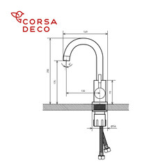 Смеситель для кухни и раковины Corsa Deco SS однорычажный с поворотным изливом нержавеющая сталь (FKSS) - фото 2