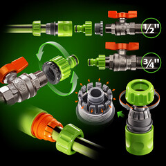 Пистолет для полива Amigo с коннекторами 6 режимов (79234) - фото 2