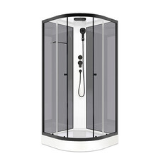 Душевая кабина Domani-Spa Delight Slim 80х80х218 см стекло прозрачное 4 мм с низким поддоном полукруг серые стенки