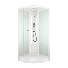 Душевая кабина Domani-Spa Delight Slim 90х90х218 см стекло матовое 4 мм с низким поддоном полукруг - фото 1