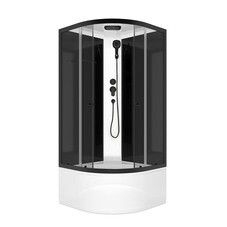Душевая кабина Domani-Spa Delight Slim 90х90х218 см стекло прозрачное 4 мм с высоким поддоном полукруг