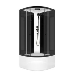 Изображение товара Душевая кабина Domani-Spa Delight Slim 90х90х218 см стекло прозрачное 4 мм с высоким поддоном полукруг