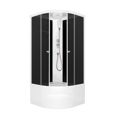 Душевая кабина Domani-Spa Delight Slim 90х90х218 см стекло тонированное 4 мм с высоким поддоном полукруг