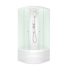 Душевая кабина Domani-Spa Delight Slim 80х80х218 см стекло матовое 4 мм с высоким поддоном полукруг
