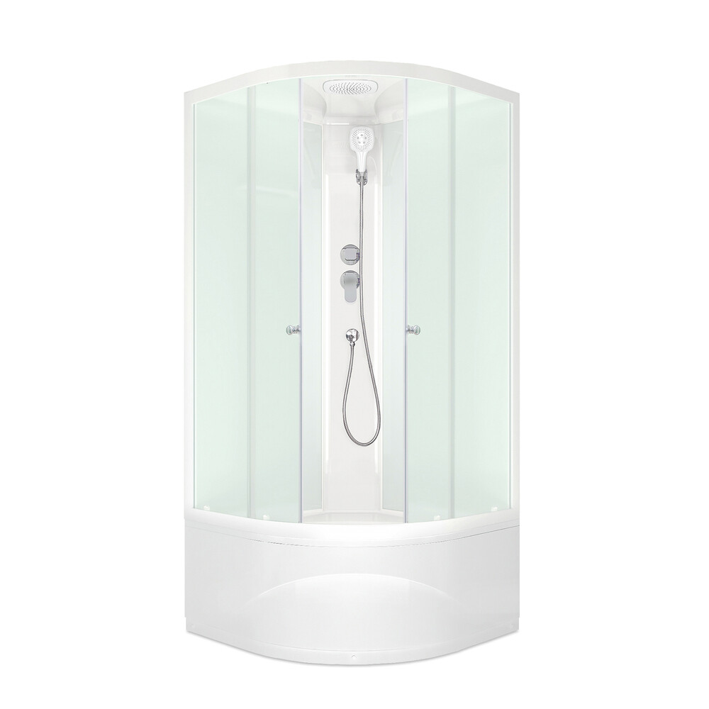 Изображение товара Душевая кабина Domani-Spa Delight Slim 80х80х218 см стекло матовое с высоким поддоном