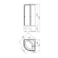 Душевая кабина Domani-Spa Delight Slim 80х80х218 см стекло матовое 4 мм с высоким поддоном полукруг - фото 3