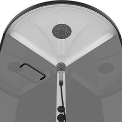 Душевая кабина Domani-Spa Simple 90х90х218 см стекло прозрачное 4 мм с высоким поддоном полукруг - фото 4