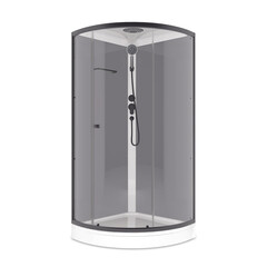 Изображение товара Душевая кабина Domani-Spa Simple 90х90х218 см стекло прозрачное 4 мм с низким поддоном полукруг
