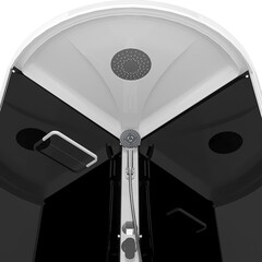 Душевая кабина Domani-Spa Simple 90х90х218 см стекло тонированное 4 мм с низким поддоном полукруг - фото 2