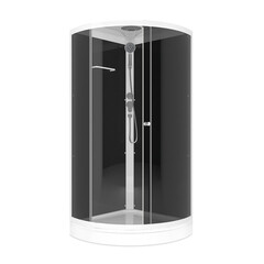 Душевая кабина Domani-Spa Simple 90х90х218 см стекло тонированное 4 мм с низким поддоном полукруг - фото 1