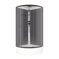 Душевая кабина Domani-Spa Simple 90х90х218 см стекло прозрачное 4 мм со средним поддоном полукруг - фото 1