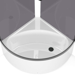 Душевая кабина Domani-Spa Simple 90х90х218 см стекло прозрачное 4 мм с высоким поддоном полукруг - фото 2