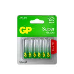 Изображение товара Батарейка GP Batteries Super G Tech АА пальчиковая LR6 1,5 В (12 шт.) (GP 15AA218/4-2CRSBC12)