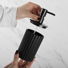 Дозатор для мыла Fixsen Land настольный пластик черный (FX-484-1) - фото 3