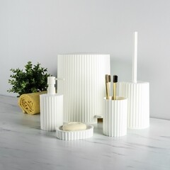 Дозатор для мыла Fixsen Land настольный пластик белый (FX-483-1) - фото 4