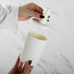 Дозатор для мыла Fixsen Land настольный пластик белый (FX-483-1) - фото 3