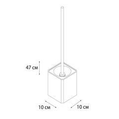 Ершик для унитаза Fixsen Text напольный керамика белый/черный (FX-230-5) - фото 3