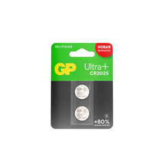 Батарейка GP Batteries Ultra+ Литий таблетка CR2025 3 В (2 шт.) (GP CR2025UP-2CCRSBC2/3891) - фото 1