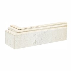 Клинкерная плитка для фасада угловая Terramatic Forta White Riegel AC (8 шт.= 0,08 кв.м) слоновая кость 185х60х40х14 мм - фото 1