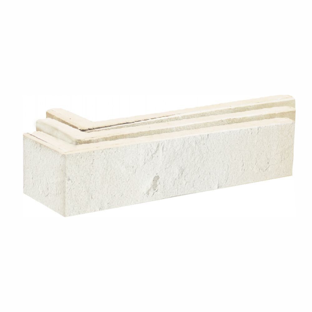 

Клинкерная плитка для фасада угловая Terramatic Forta White Riegel AC (8 шт.= 0,08 кв.м) слоновая кость 185х60х40х14 мм, Белый