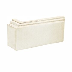 Клинкерная плитка для фасада угловая Terramatic Plato White AC (8 шт.= 0,14 кв.м) слоновая кость 185х60х71х14 мм
