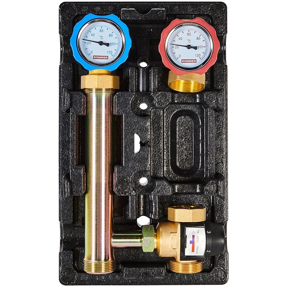 

Насосная группа Rommer 35-60С 1 ВР(г) х 1 1/2 НР(ш) с термостатическим смесительным клапаном без насоса (RDG-1002-002501)