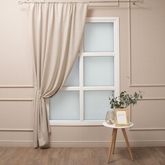 Штора канвас бежевая 160х260 см Amore Mio (98563) - фото 1