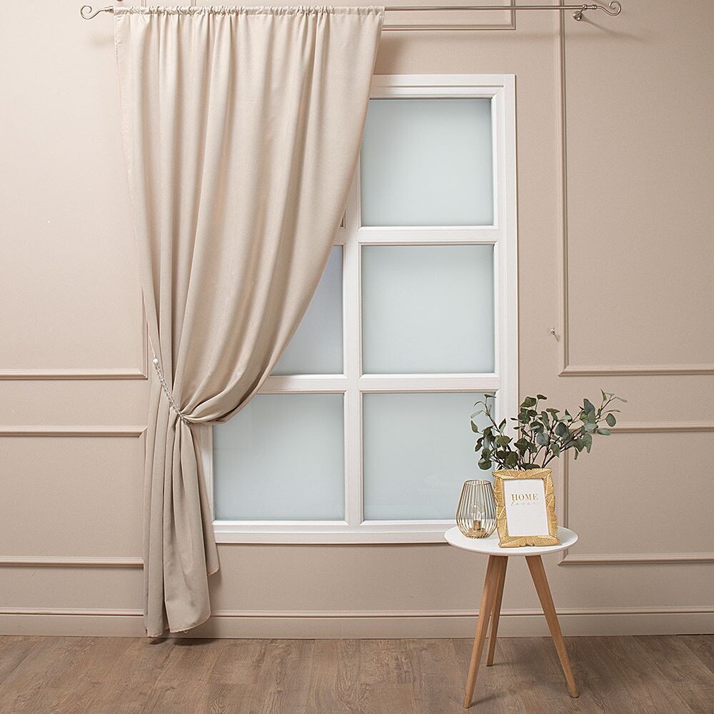 Изображение товара Портьера канвас бежевый 160х260 см Amore Mio классика