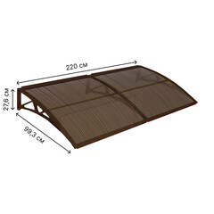 Козырек ВПМ 990х2200 мм коричневый сотовый - фото 2