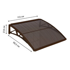 Козырек ВПМ 990х1130 мм коричневый сотовый - фото 2