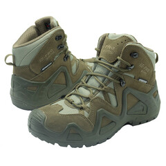 Ботинки рабочие замшевые утепленные со вставками из кордуры размер 41 оливковые E-Pro Special Mid Kevlar (139942) - фото 4