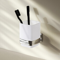 Стакан для ванной AM.PM Gem с держателем стекло матовый/металл хром (A9034300) - фото 3