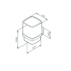 Стакан для ванной AM.PM Gem с держателем стекло матовый/металл хром (A9034300) - фото 2