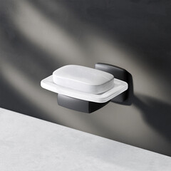 Мыльница для ванной AM.PM Gem с держателем стекло/металл черная (A9034222) - фото 3