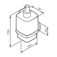 Дозатор для мыла AM.PM Gem с держателем стекло матовый/металл черный (A9036922) - фото 2