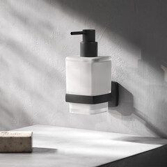 Дозатор для мыла AM.PM Gem с держателем стекло матовый/металл черный (A9036922) - фото 3