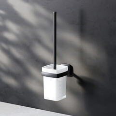 Ершик для унитаза AM.PM Gem подвесной стекло/металл черный (A9033422) - фото 3