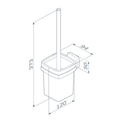 Ершик для унитаза AM.PM Gem подвесной стекло/металл черный (A9033422) - фото 2